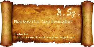 Moskovits Szilveszter névjegykártya