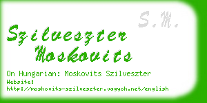 szilveszter moskovits business card